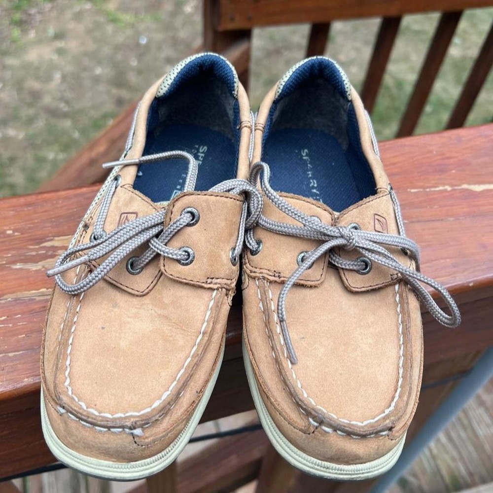Sperry Top Sider Lanyard Boat Shoes Tan Brown Leather Casual Loafers Boat Shoes